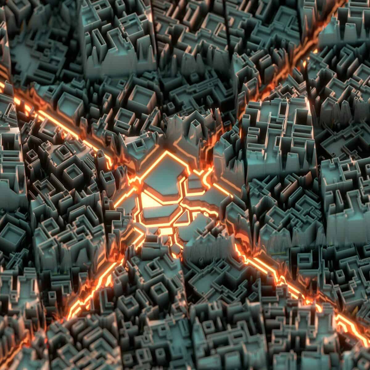 a computer generated 3d image of a city